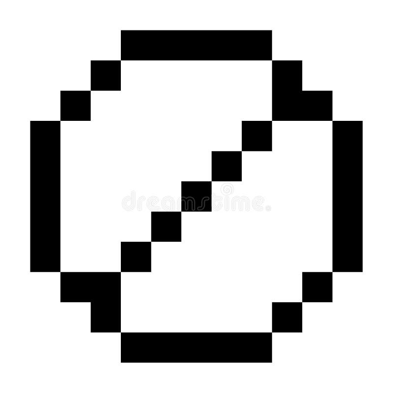 Sinal proibido nenhuma passagem ou contornear o pixel Art Style Black do ?cone ilustração stock Sinal proibido nenhuma passagem ou contornear o pixel Art Style Black do ?cone ilustração stock