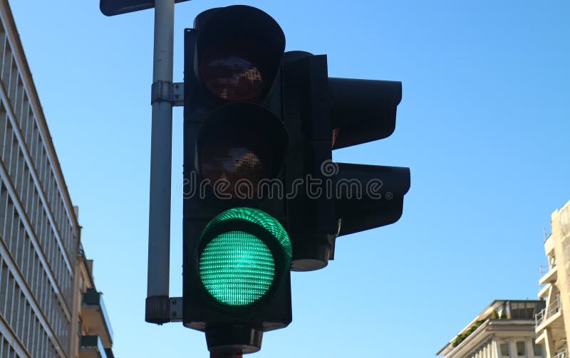 Semáforo verde fotos de stock royalty free