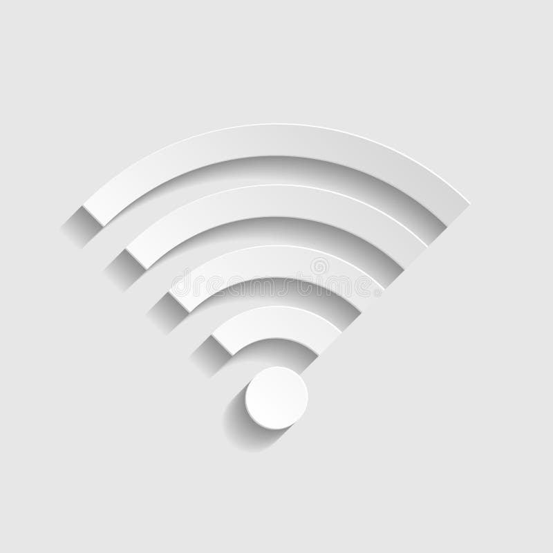 Sinal Wifi Ícone de estilo de papel Ilustração ilustração stock