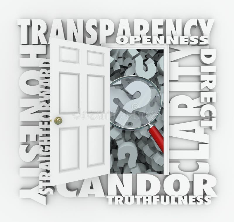 Sinceridad de la claridad de la franqueza de la puerta de la transparencia directa libre illustration Sinceridad de la claridad de la franqueza de la puerta de la transparencia directa libre illustration