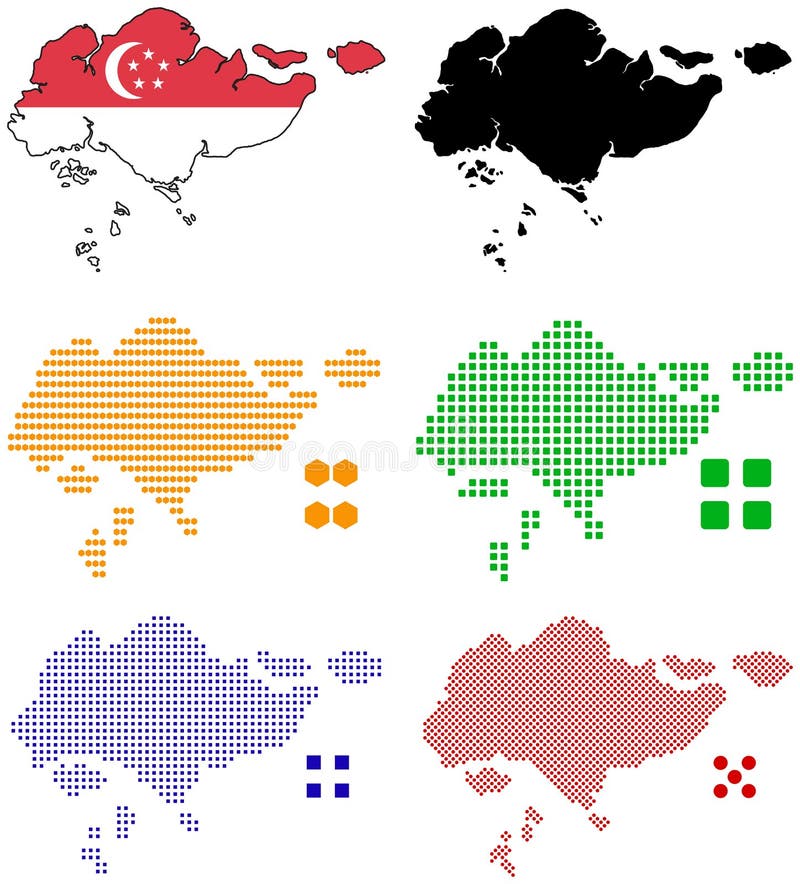 Layered editable vector illustration country map of Singapore stock illustration
