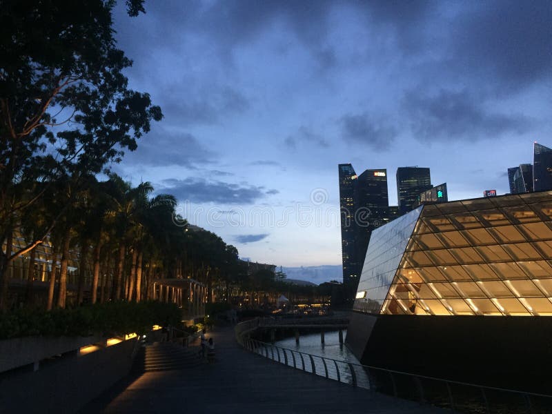 Singapore al tramonto immagine stock libera da diritti