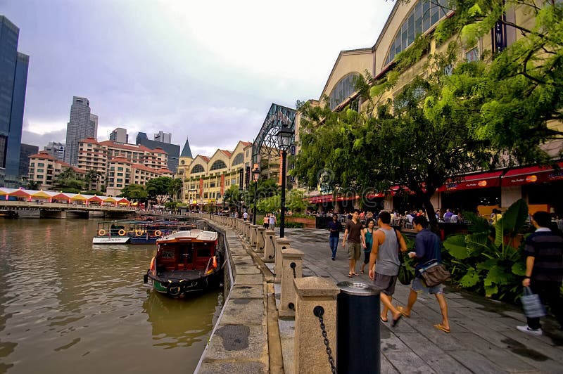 Boat Quay, a Historical District in Singapore and Generic Building