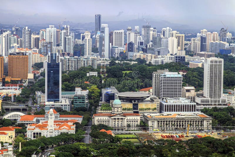 Singapore City Aerial View royalty free stock photography