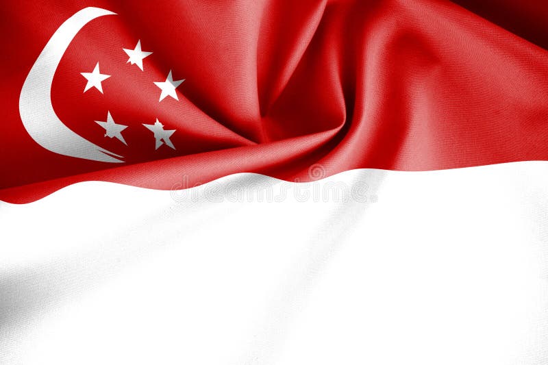 The Singapore flag texture and pattern design consists of two horizontal halves, the upper half being red and the lower half white stock photo