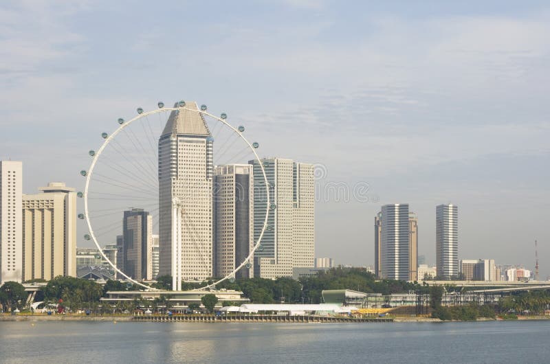 Singapore Flyer and skyline royalty free stock image Singapore Flyer and skyline royalty free stock image