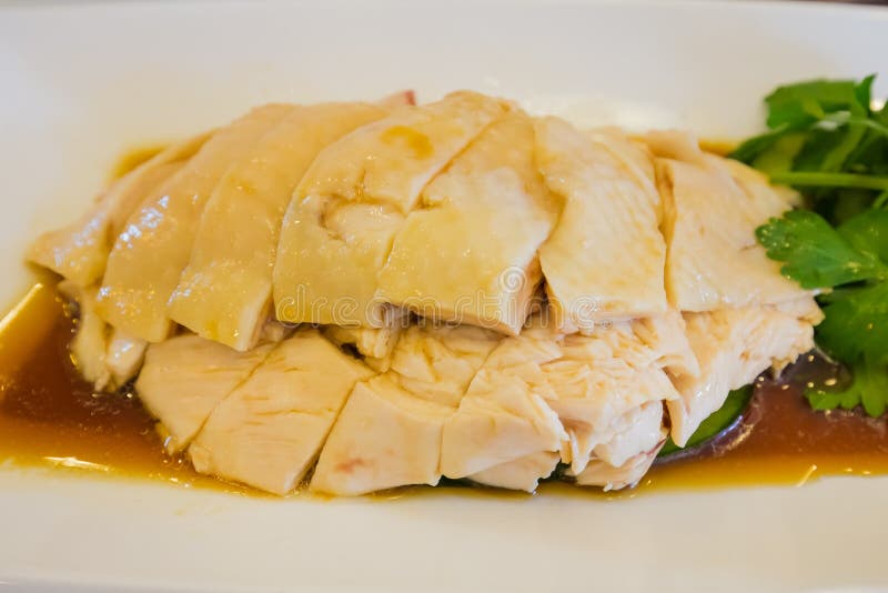 Singapore Hainanese Steamed Chicken Rice Stock Photo Image of