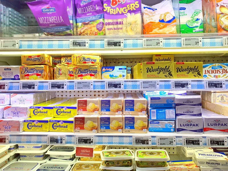 Singapore Imported Dairy Product on Display Editorial Stock Photo