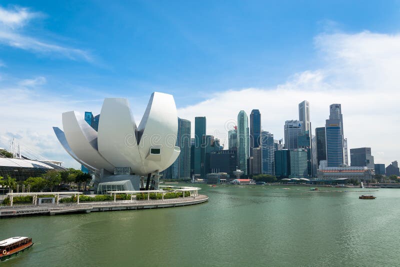 SINGAPORE - July 16, 2015: ArtScience Museum is One of the Attractions ...