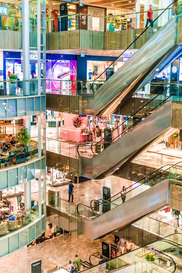 Interior of Paragon Shopping Centre at Orchard Rd in Singapore