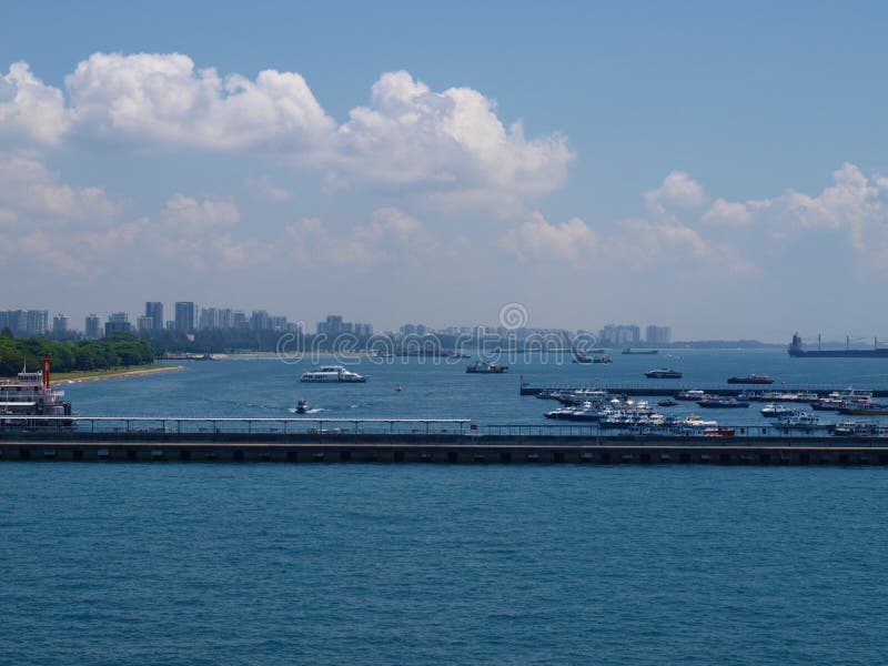 Singapore panoramic view from cruise ship Singapore royalty free stock images Singapore panoramic view from cruise ship Singapore royalty free stock images