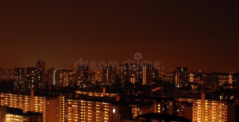 Singapore residential night scene