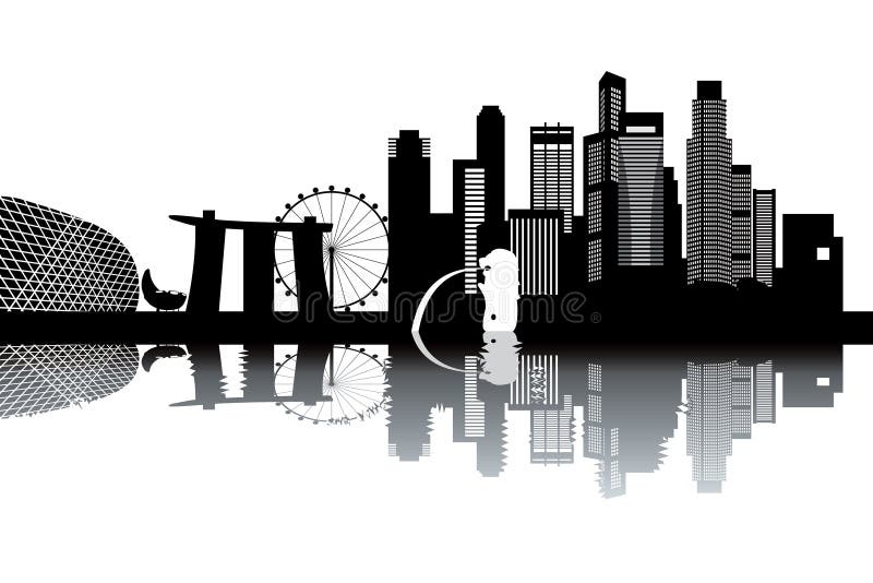 Singapore skyline royalty free illustration Singapore skyline royalty free illustration