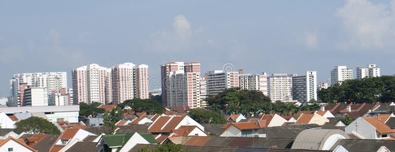 Singapore skyline of residential area royalty free stock photography