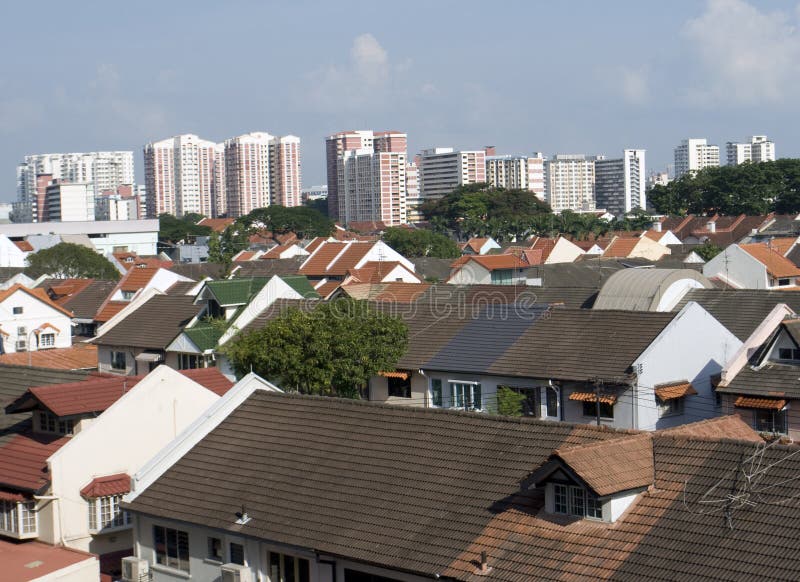 Singapore skyline of residential area stock image