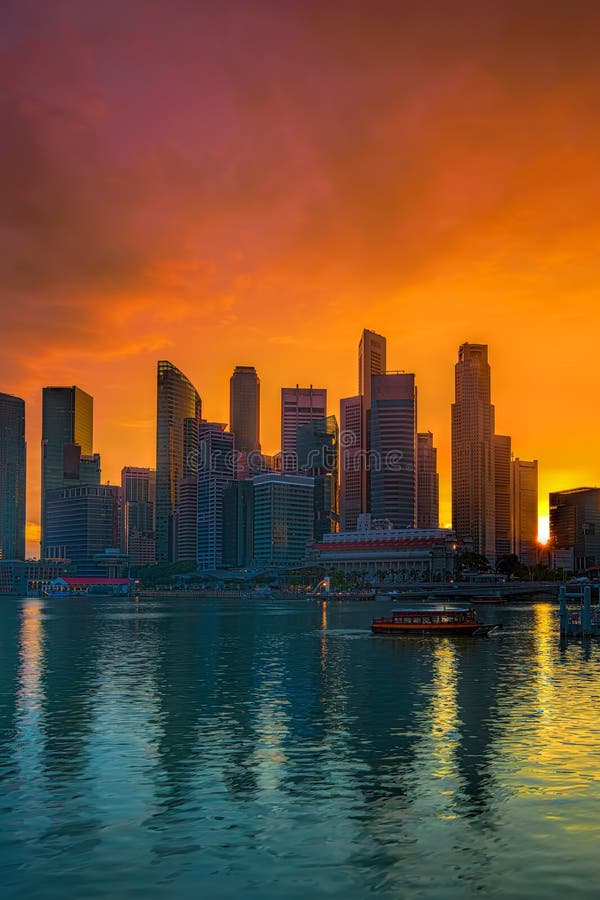 Singapore Skyline at sunset royalty free stock image Singapore Skyline at sunset royalty free stock image