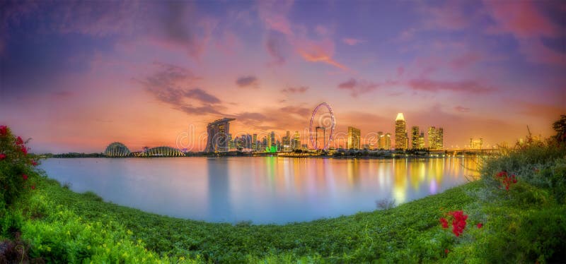singapore skyline słońca zdjęcie stock singapore skyline słońca zdjęcie stock