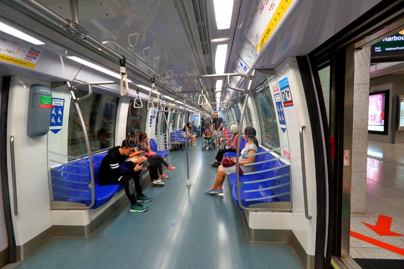 Singapore Subway Carriage MRT Editorial Stock Photo Image of interior, traveler 72726318