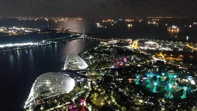 Singapur en la noche imagenes de archivo Singapur en la noche imagenes de archivo