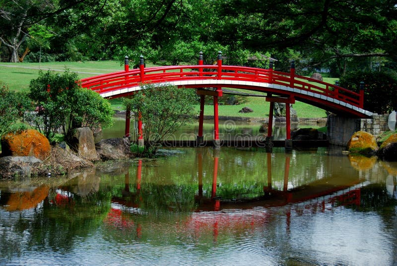 Singapur Japanische GartenBrücke Stockfoto Bild von
