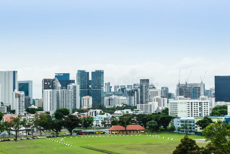 Singapur 23. JUNI 2017: Singapur-Wohngebietskylineansicht stockfotos Singapur 23. JUNI 2017: Singapur-Wohngebietskylineansicht stockfotos