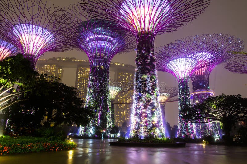 Singapur. Ogródy zatoką fotografia stock