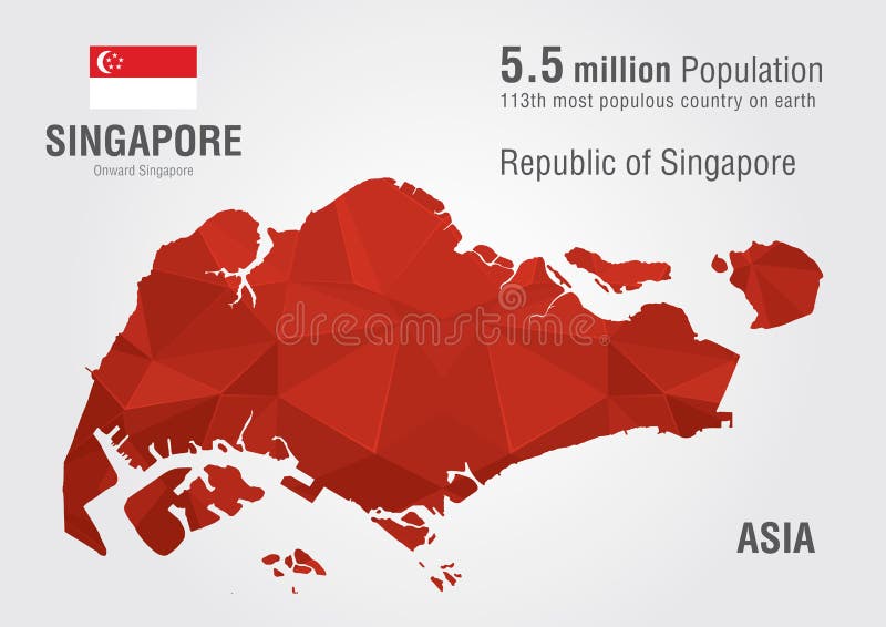 Singapur światowa mapa z piksla diamentu teksturą ilustracja wektor Singapur światowa mapa z piksla diamentu teksturą ilustracja wektor