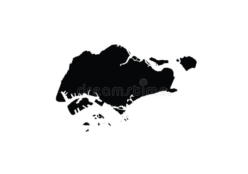 Singapore outline map country shape vector illustration. Singapore outline map country shape vector illustration