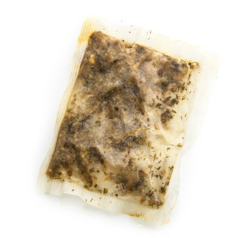 Singel used wet tea bag