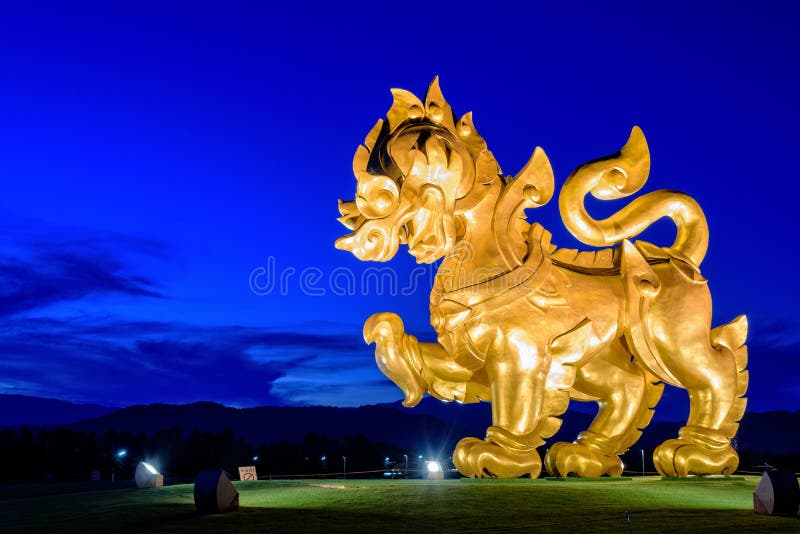 Singha Statue At Singha Park Editorial Image - Image Of Boon, Lion: 99853330