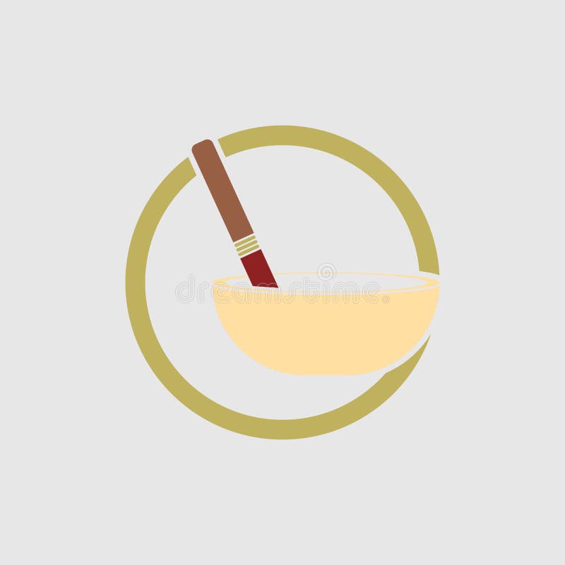 Singing Bowl Logo Vector Illustration Design Stock Vector Illustration of drawn, icon 244207058