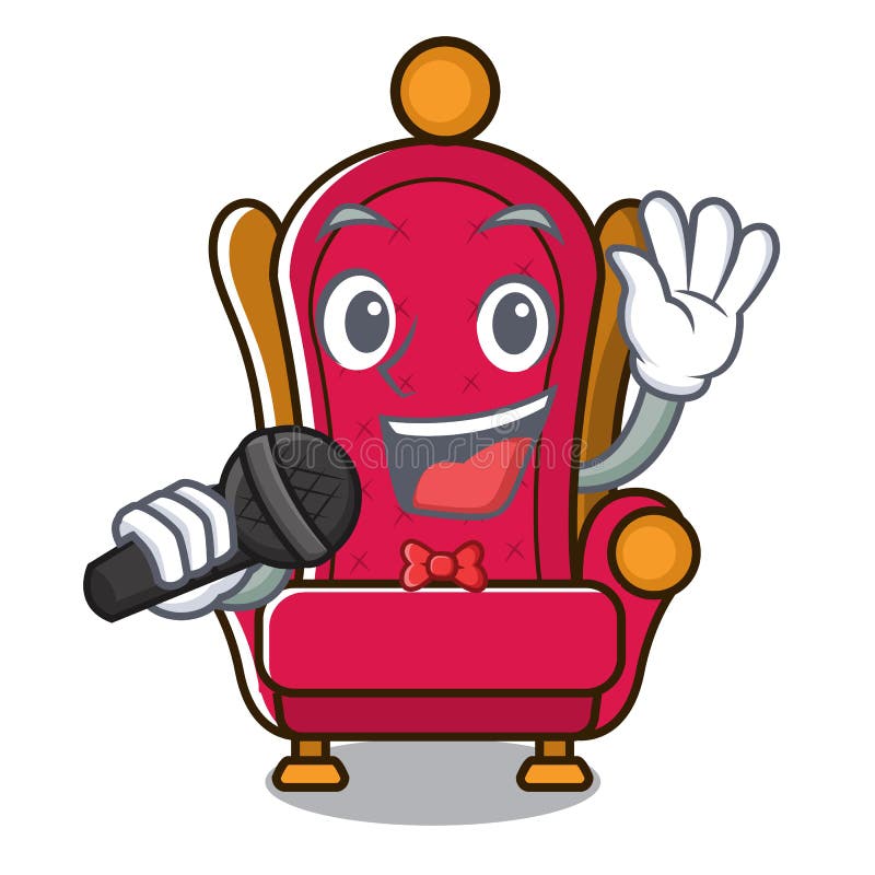 Singing King Throne Mascot Cartoon Stock Vector - Illustration of ...