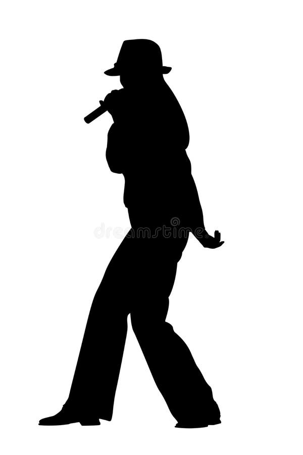Singing woman silhouette with clipping path. Woman singing illustrations