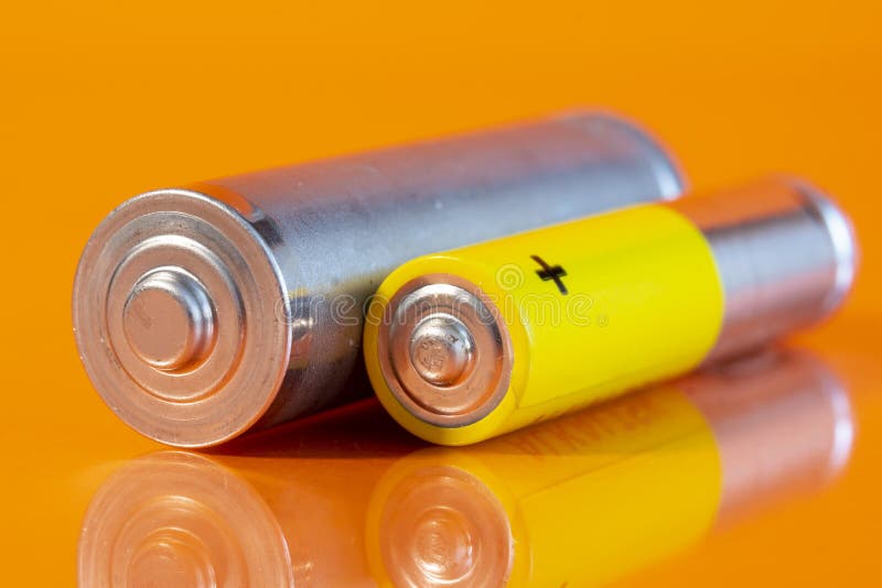 Single AA and Single AAA Battery Stock Image Image of component