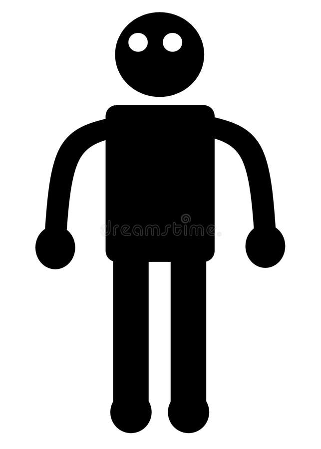 Stick figure stickman icon red Royalty Free Vector Image