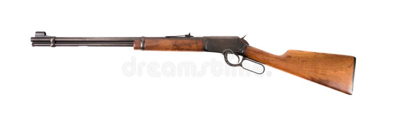 Single-barrel hunting shotgun with wooden gunstock isolated on white