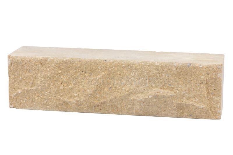 Single beige brick isolated