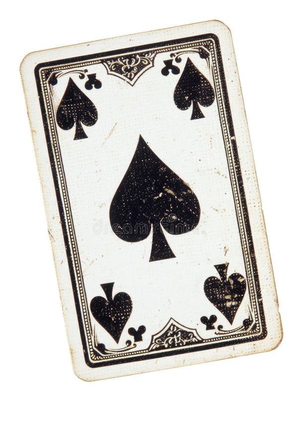 A single black playing card with white borders royalty free stock photography