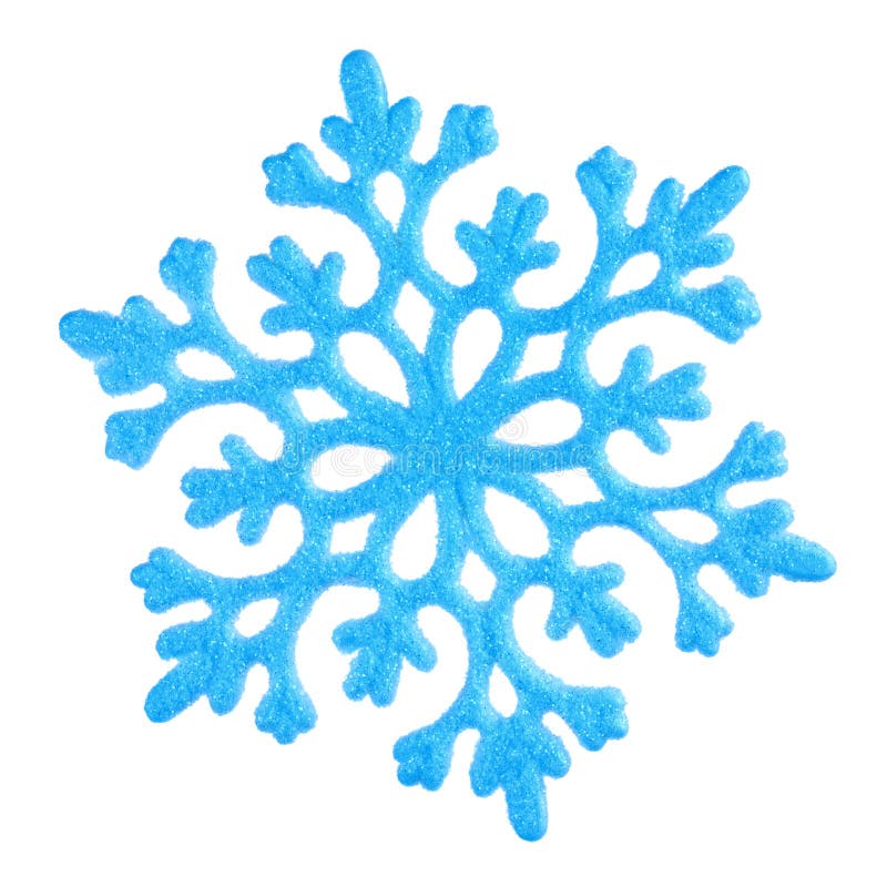 Single blue snowflake on white