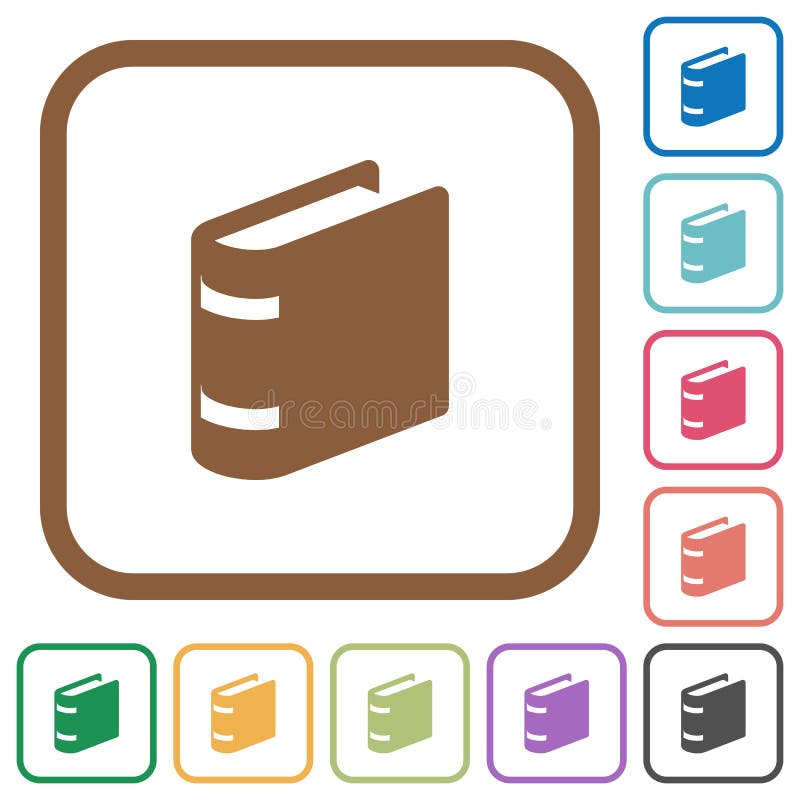 Single book simple icons stock illustration
