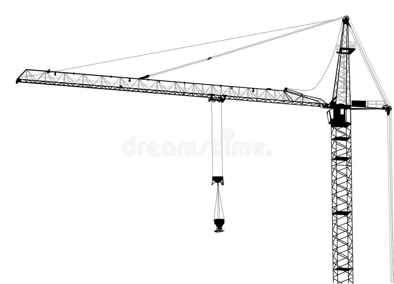 Single building crane isolated on white