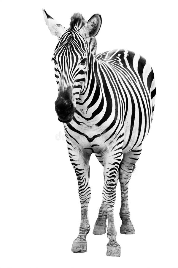 Single Burchell Zebra Isolated On White Stock Photo Image Of