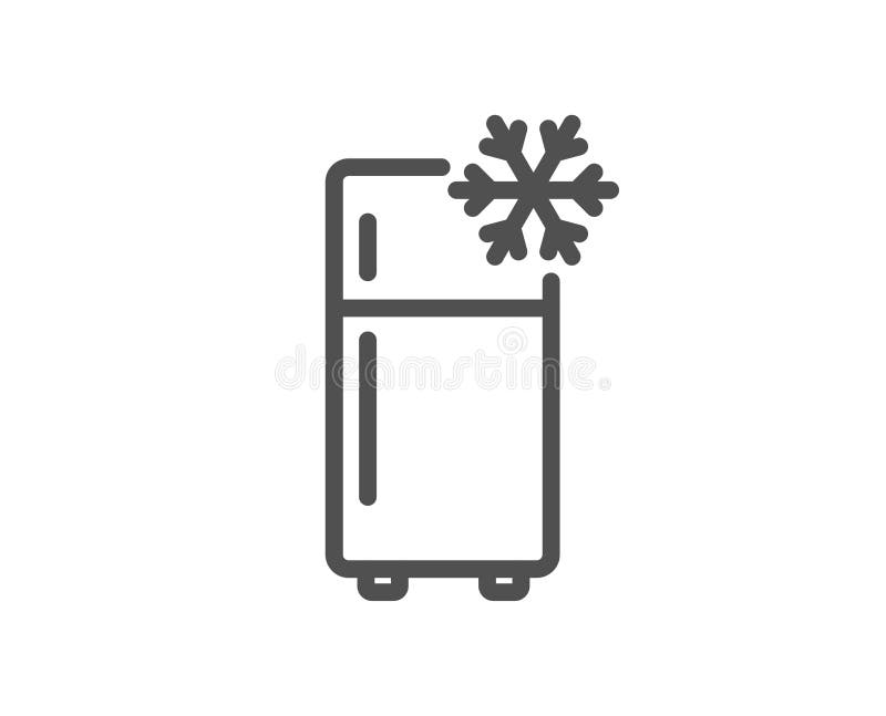 Single Chamber Refrigerator Line Icon. Fridge Sign. Vector Stock Vector