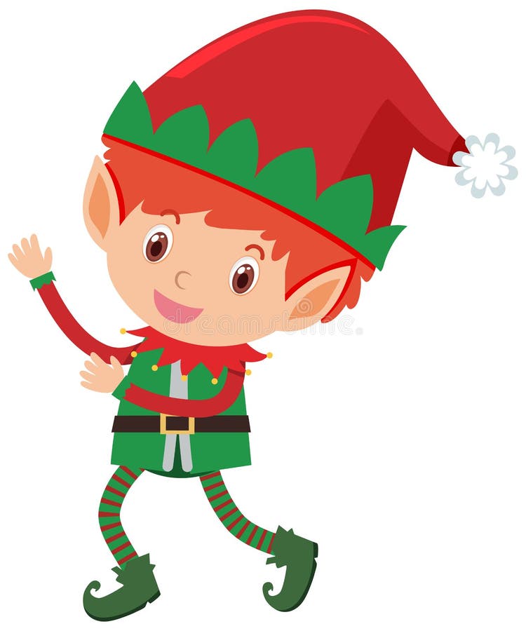 Single Character of Christmas Elf on White Background Stock Vector ...