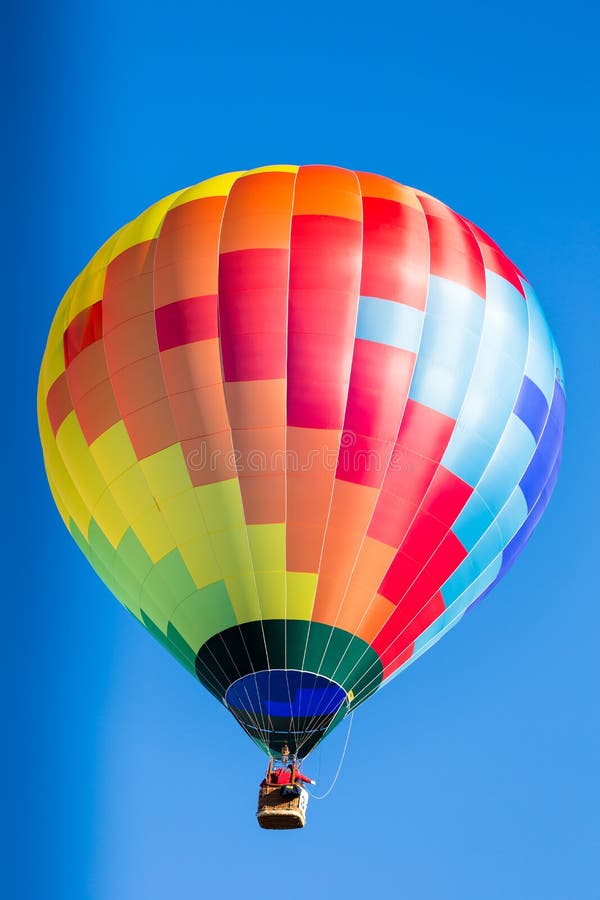 Colorful Hot Air Balloon In Flight Stock Image Image of slow, ballast