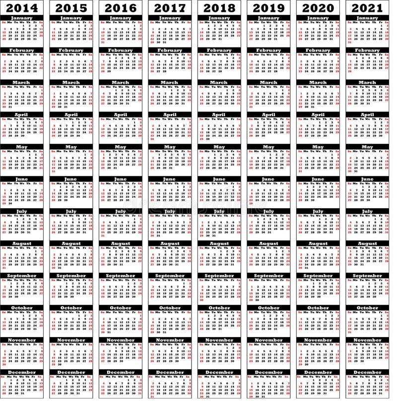 Calendar 14 21 Stock Vector Illustration Of Weekly