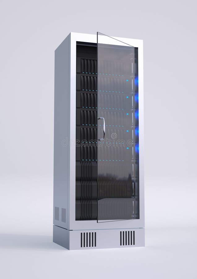Single Computer rack vector illustration