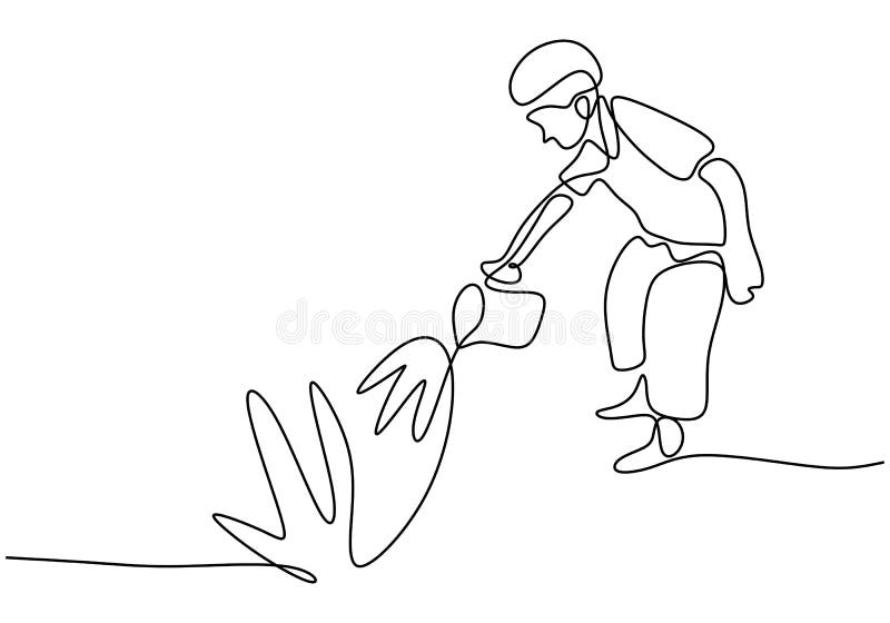 Gardener Watering Plants Royalty Free SVG Cliparts Vectors And Stock  Illustration Image 9261397