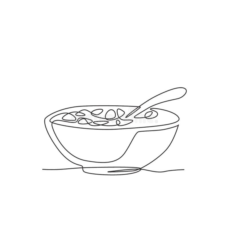 Cool Cereal bowl drawing sketch template for App