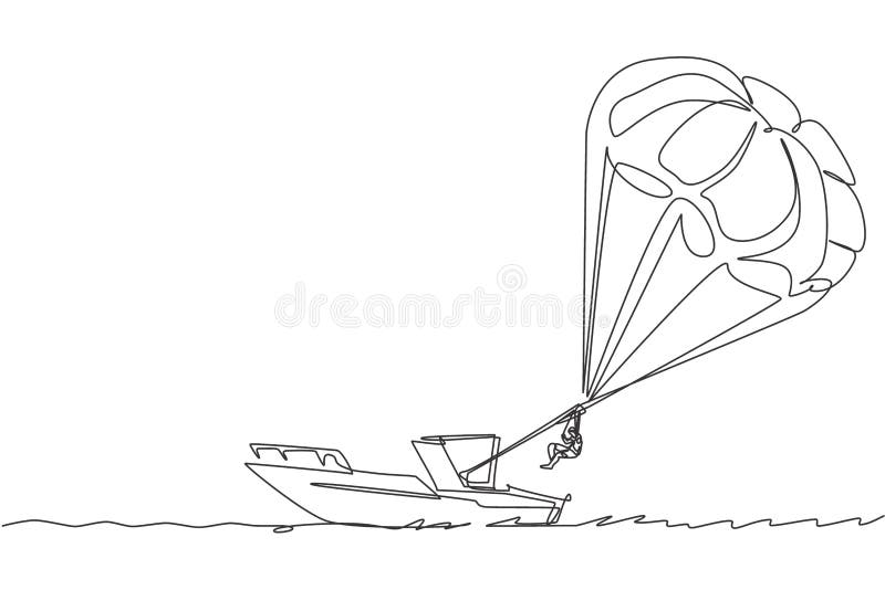 Premium Vector  Continuous line drawing from the boat traveling at high  speed in the waters.